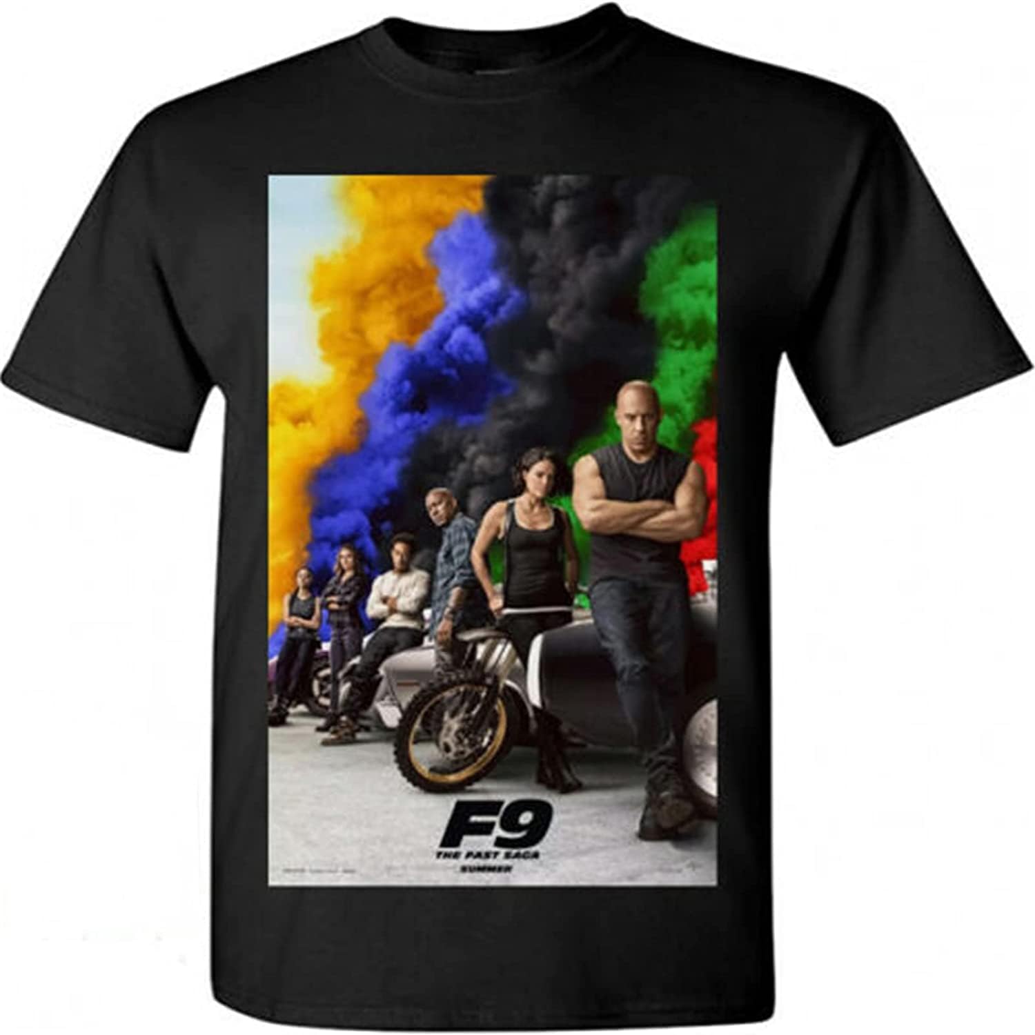 Fast and Furious 9 Movie Action F9 Poster Black T-Shirt Black M XL чёрный
