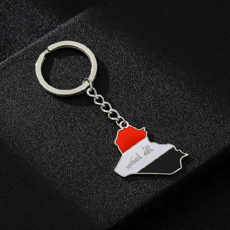 Iraq Map Keychain Non Fading Titanium Steel Key Holder Suitable for Travelers