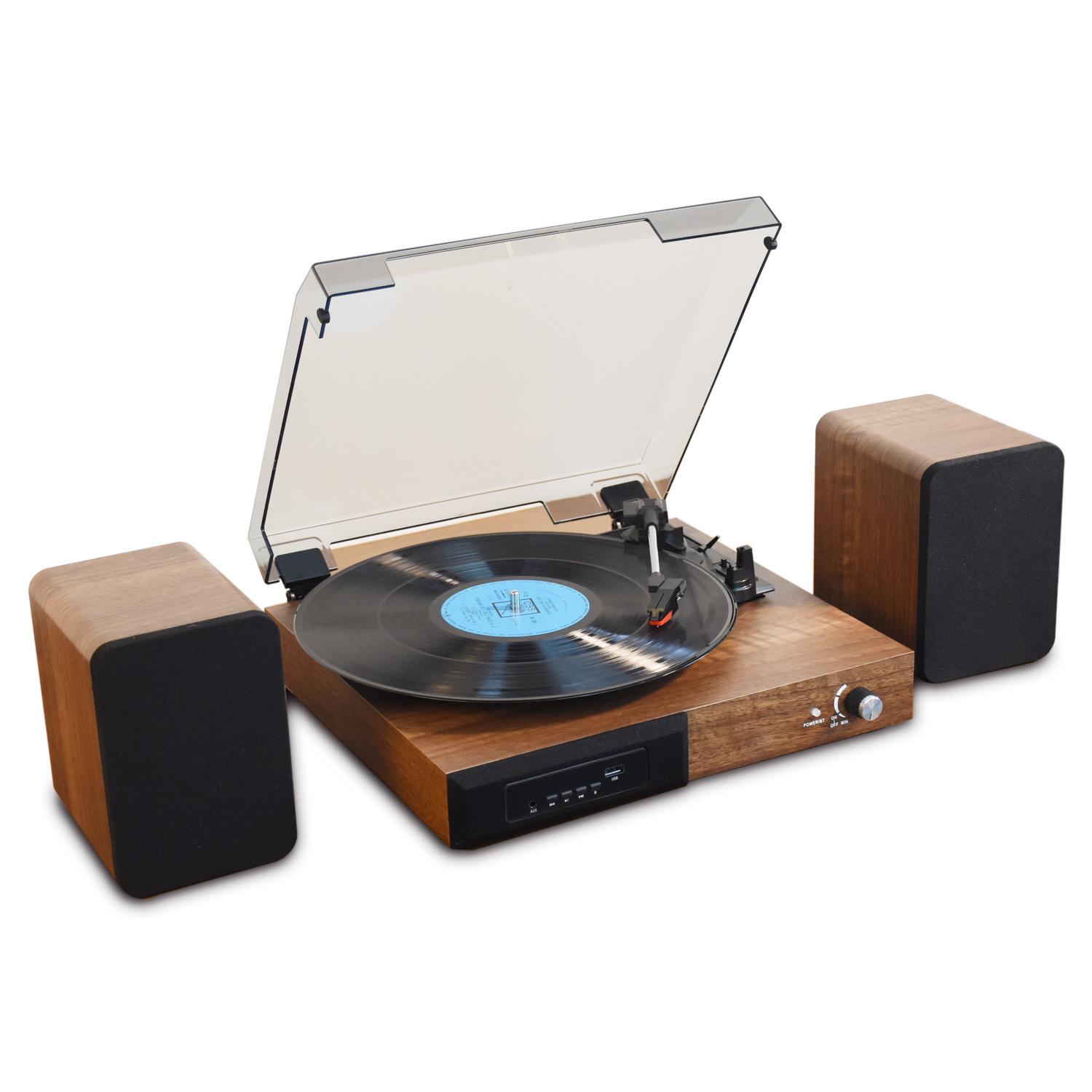 

Retro Vinyl Record Player Turntable with Bluetooth Speaker