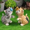 Kreatives solarbetriebenes Katzen-Garten-Nachtlicht-Ornament im amerikanischen Stil