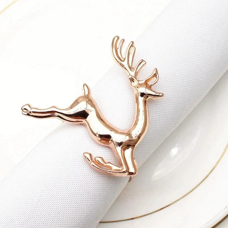 6PCS Christmas Reindeer Napkin Rings Metal Napkin Holder, Home decoration,Table Decoration and accessories,New Year's Decor