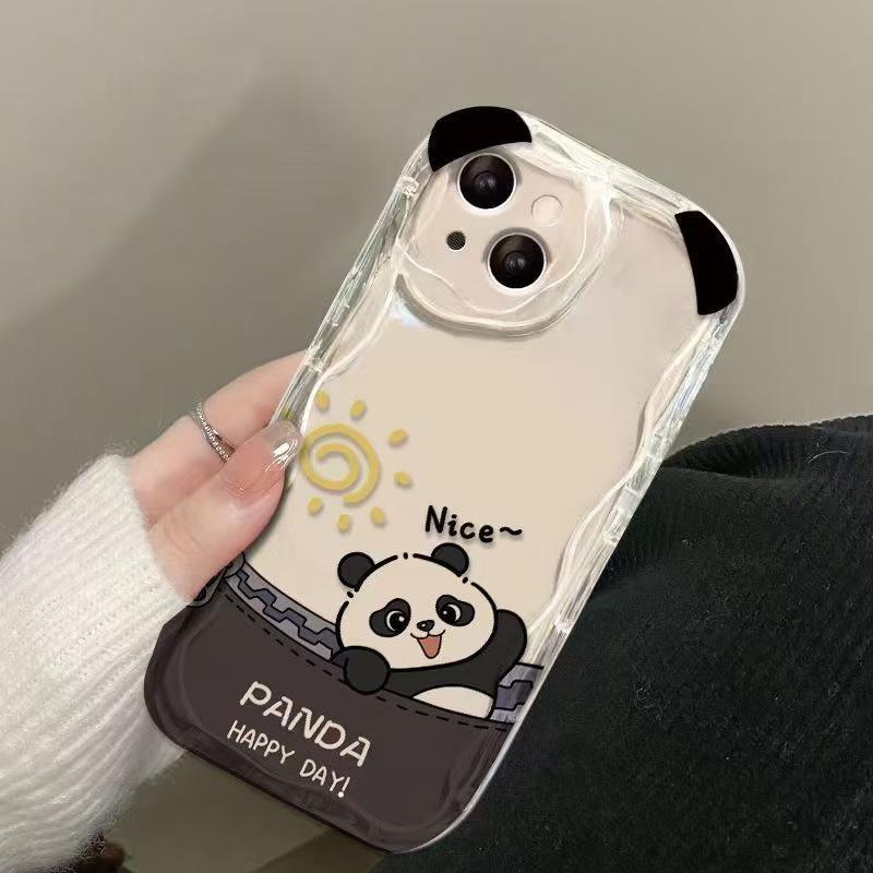 Creative Cute Panda Phone Case for iPhone 12/13/14/16 Pro Max