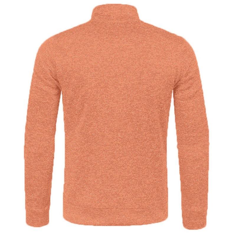 Men's Autumn/Winter Collar Zipper Knitted Sweater with Thin Fleece Sleeves, Trendy Sweater Jacket, Plus Size