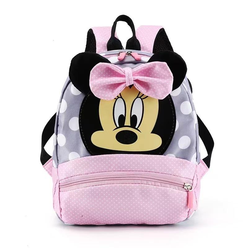 Disney New Backpack 2026 Minnie Schoolbag For Kids Cartoon Kindergarten Schoolbag Kawaii Pink Backpack As a Gift For Children
