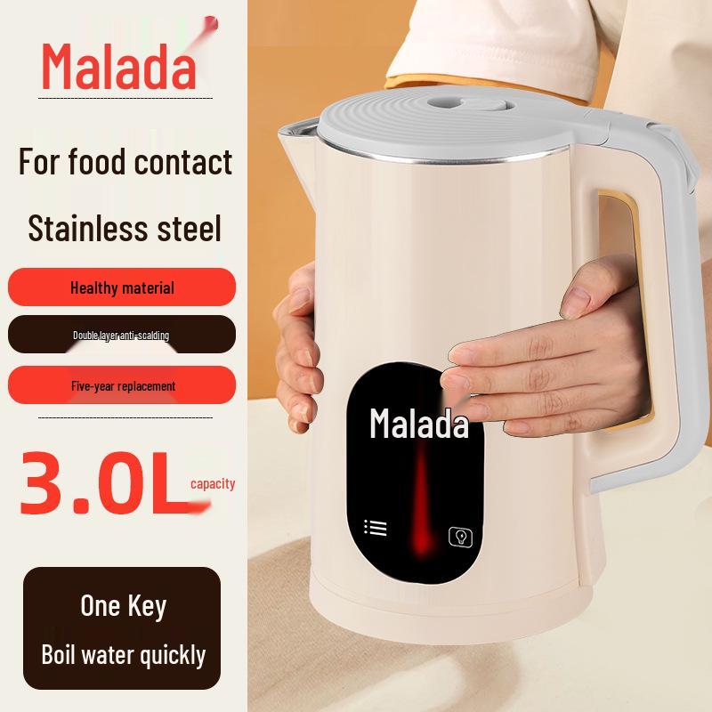 Malata Velkokapacitní elektrická konvice - Rychlý var, Izolovaná, Automatické vypnutí.