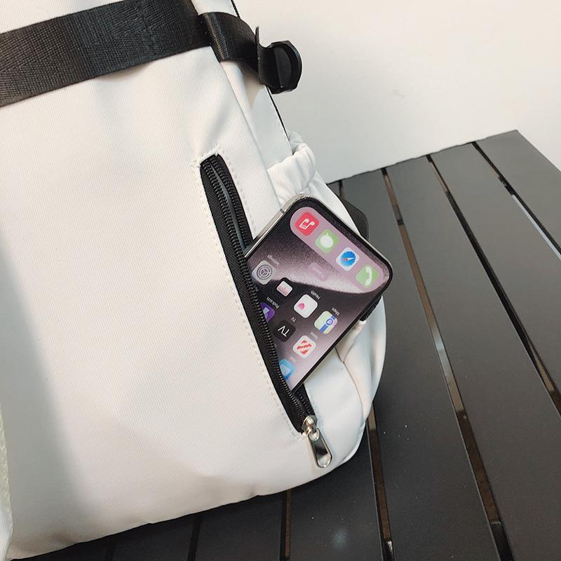 Men Travel Backpack Women Color Block Backpack Junior High School Student Schoolbag