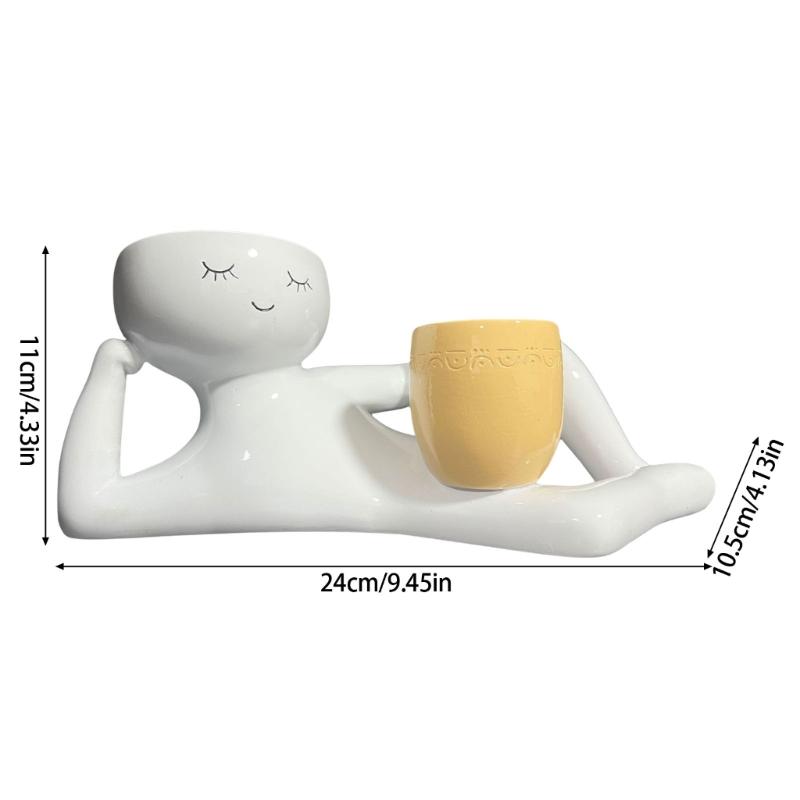 Handmade Owl Figurine Resin Craft Ornament for Desktop Landscaping Simple Decorations Planter Landscaping