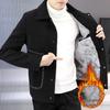 Men's Short Woolen Lapel Coat - Warm Autumn/Winter Casual Jacket with Plus Velvet