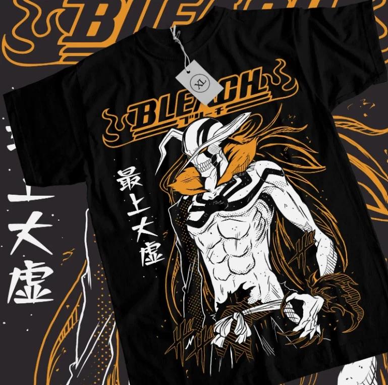 Anime Bleach Ichigo Kurosaki Moon Kawai Black Tshirt S