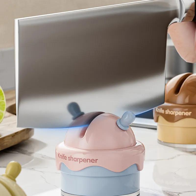 Ice Cream Suction Cup Knife Sharpener Household Kitchen Scissors Tool Divine Tool New Professional Fast Knife Sharpener YLE409