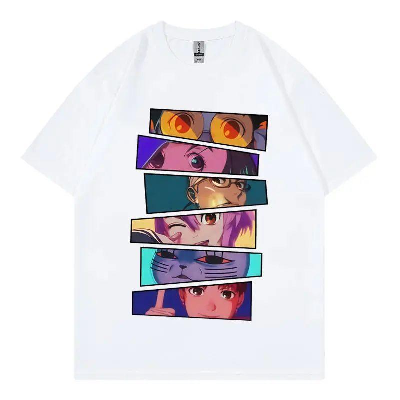 Hot Sales Japan Anime Granny Cat Graphic T Shirt Fashion Cartoon Oversized T-shirt Men Women Vintage Casual Cotton T-shirts