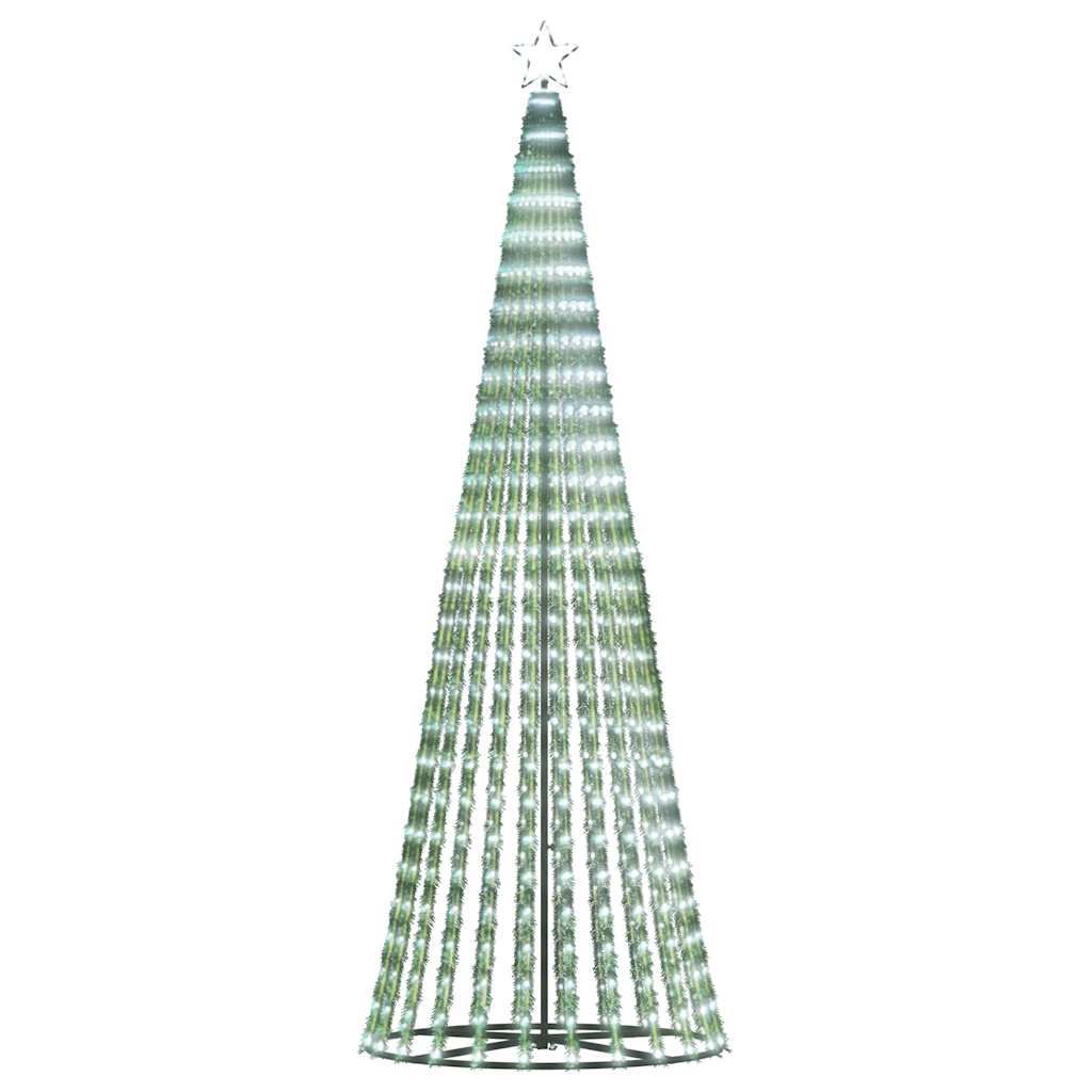 Vidaxl Conical Christmas Tree With Lights, 475 Cool White LEDs, 247 Cm
