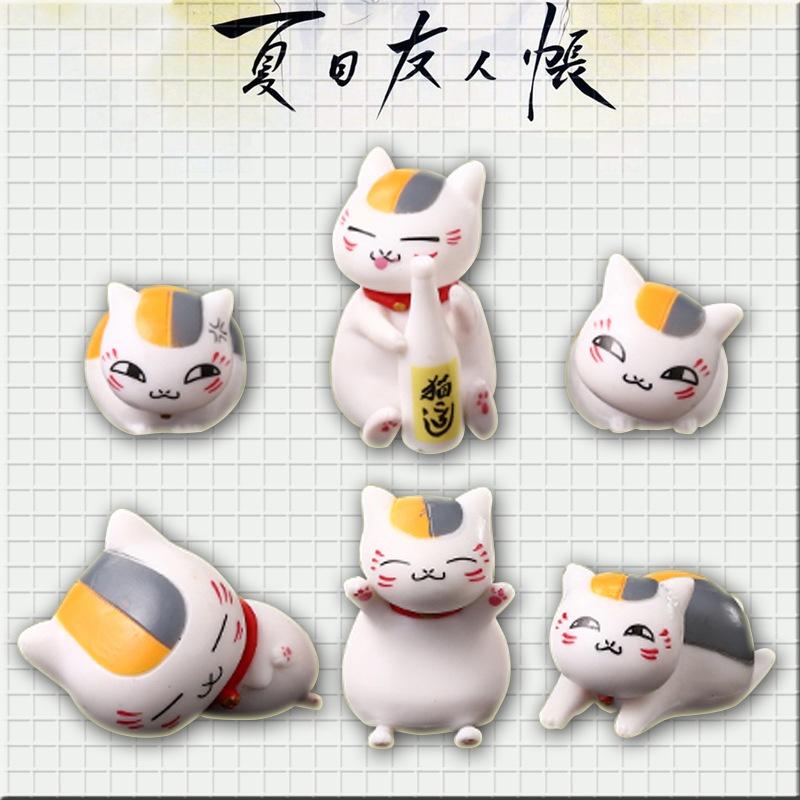 Large Size 6 Styles Natsume's Friend Cat Teacher Action Figure Anime Cat Twist Egg Micro Landscape Decoration Ornament Pvc Material