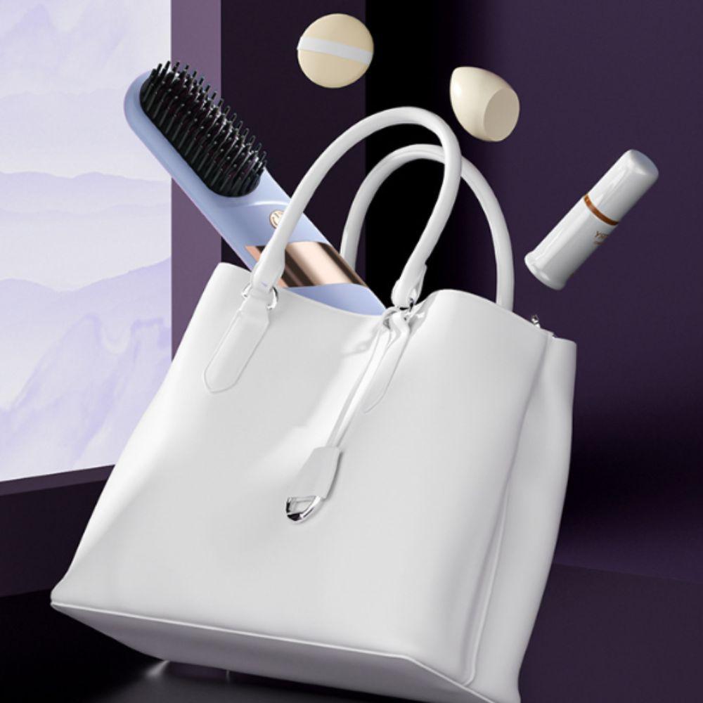 Wireless Hair Straightener Portable Ceramic Heating Comb Hair Styling Brush On The Go