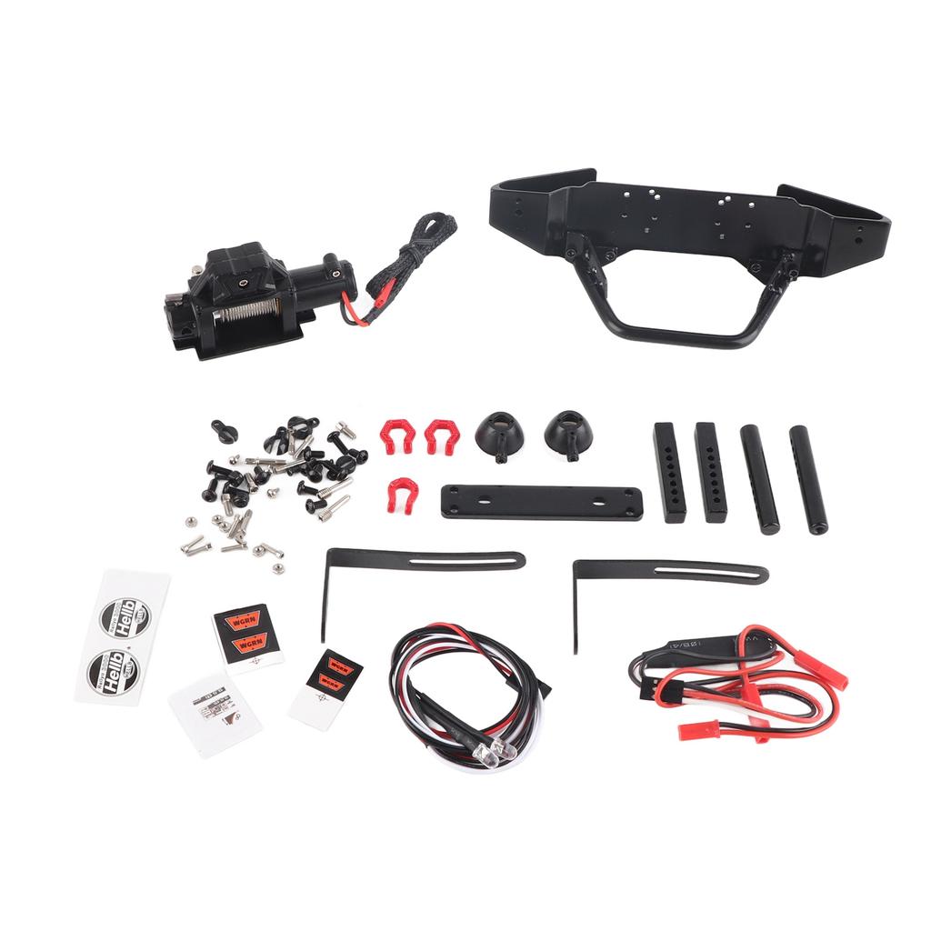 Metall-Frontstoßstange mit Windenlicht-Set für TRAXXASTRX?4 SCX10 II 90046 90047 RC Auto Teile