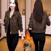 2025 Autumn/Winter Women's Leopard Print Slimming Casual Loose Petite Velvet Jacket