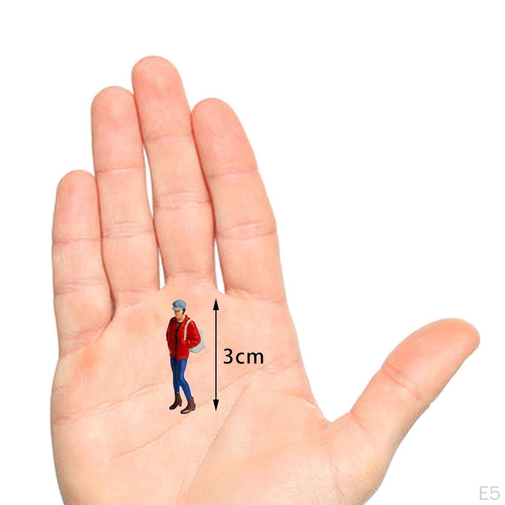 1/8 Diorama Painted People Character w/ Backpack Doll for Micro Scene DIY Model Ornament cm