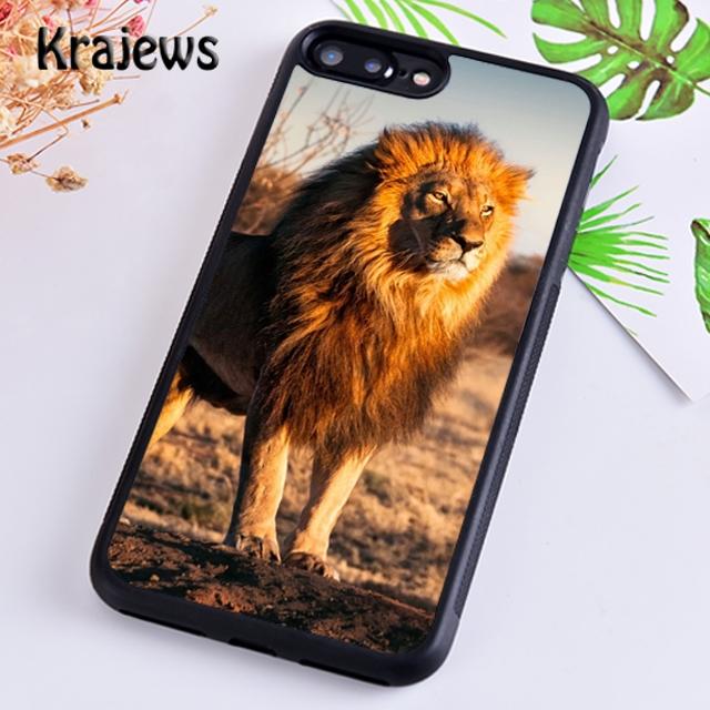 Krajews Big Lion On Stone snow Phone Case Cover For iPhone 17 Air 16 15 14 plus 11 12 13 pro ma Plus coque Fundas