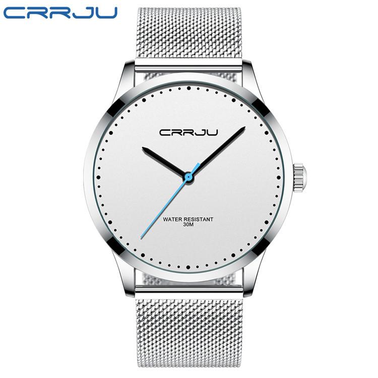 CRRJU Orologio Uomo Lusso Business - Cronografo Quarz Analogico, Impermeabile 30m, Calendario, Cassa 45mm Acciaio Inox