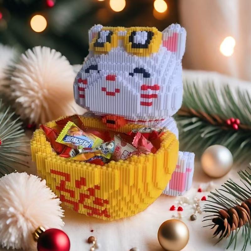 Non-Toxic 6466 Pocket Flying Cat Diy Model Building Blocks Creative Puzzle Building Blocks Designed For Young And Adults Home Decoration