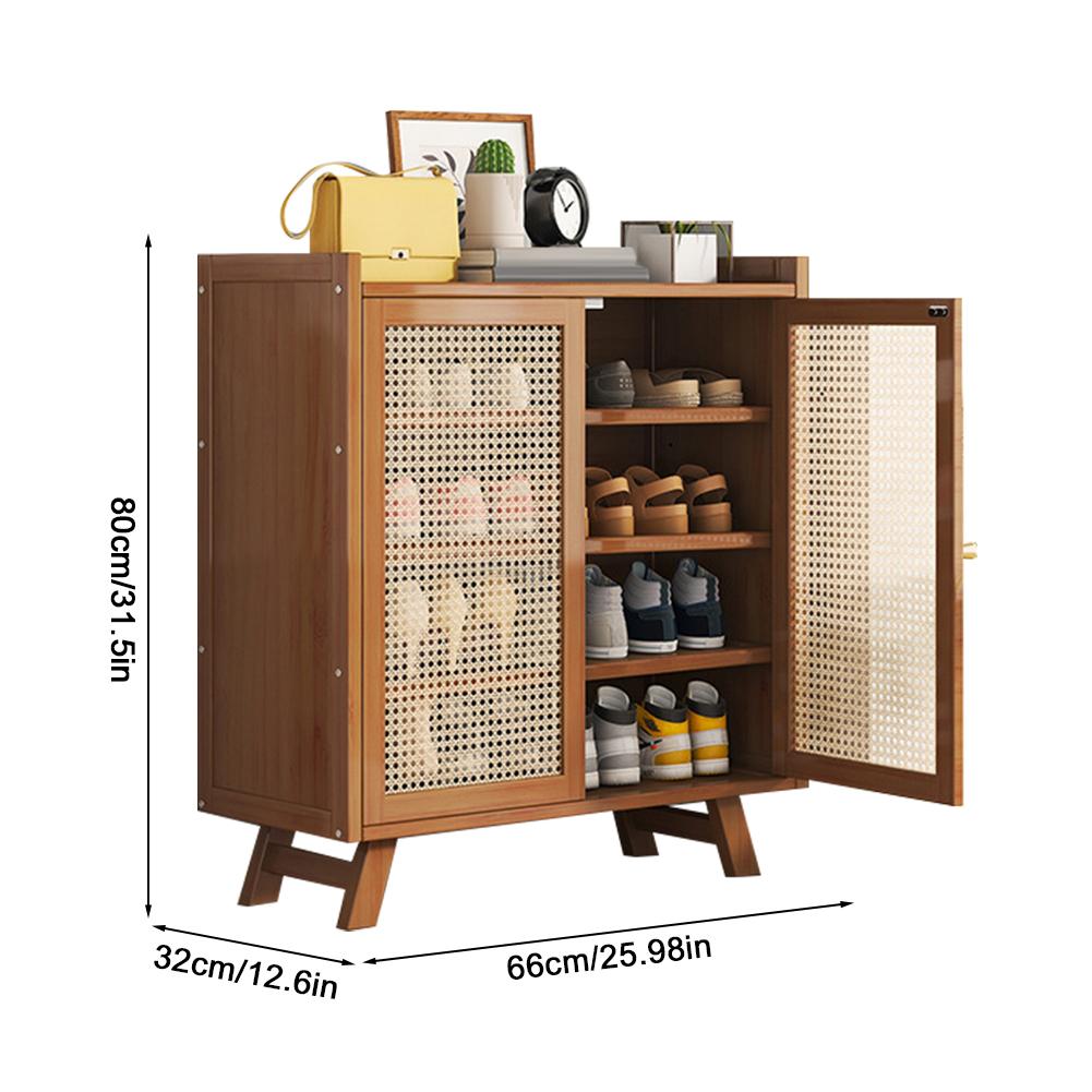 5/7-Tier Wooden Shoe Cabinet with Doors Shoe Storage Cabinet Rack Wooden Shoe Storage Shelves for Entryway Hallway Closet