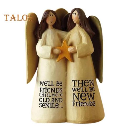 Angel Ornament Exquisite Workmanship Friendship Angel Statue Resin Angel Sculpture for Home