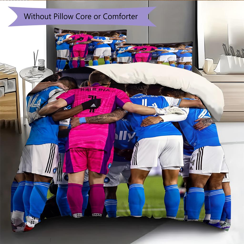 Charlotte FC Pattern Bedding Home Decoration Birthday Gift (1 * duvet cover + 2 * pillowcase, without core)