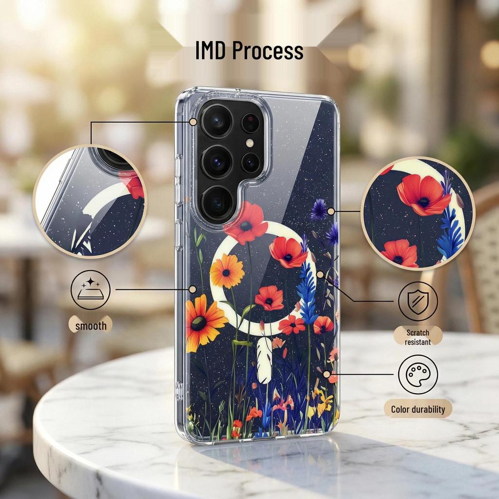 Capa Rígida Magnética Samsung S26 Ultra Série Selva Luz Azul