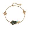 Imitation Hetian Jade Green Gourd Tassel Bracelet - Retro Chinese Style Auspicious Clouds Jewelry for Women