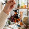 High Definition Printed Acrylic Vintage Halloween Cat Witch Decoration, Window Hanging Ornaments, Colorful Decoration Rustic Farmhouse Tree