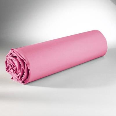 Drap Housse - Coton - 90 X 190 Cm - Rose - Lavable En Machine - 57 Fils/cm