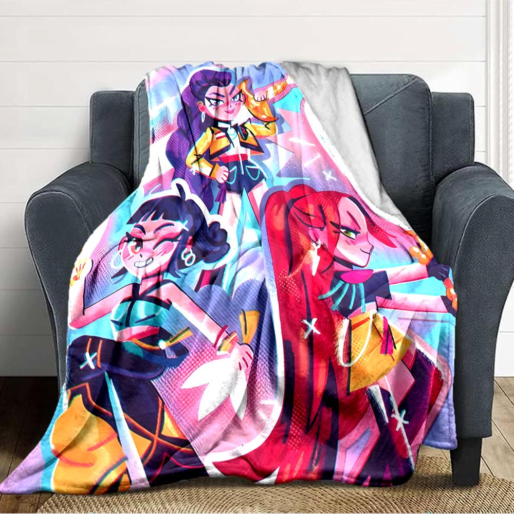 1pc KPop Demon Hunters5 Blanket, Gift, for Men and Women, Soft Blanket, Good for Sofa Bed Couch Travel, Lightweight Flannel Blanket