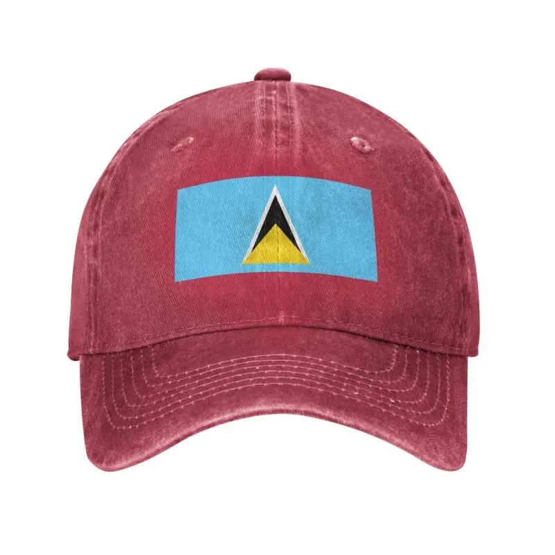 Custom Fashion Cotton Flag Of Saint Lucia Baseball Cap Unisex Women Adjustable Dad Hat Sun Protection