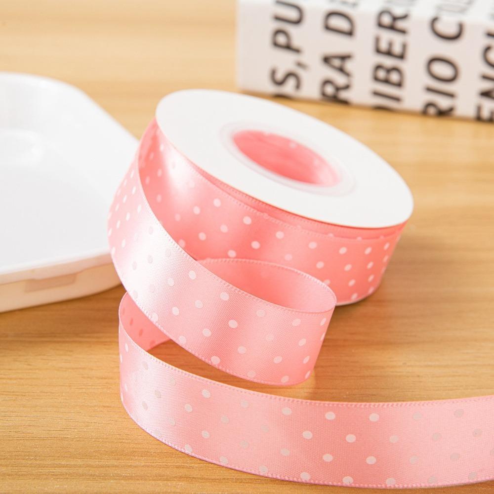 

Multicolored Polka Dot Ribbon Shiny Surface Craft Ribbon Hair Bows Gift Wrapping розовый