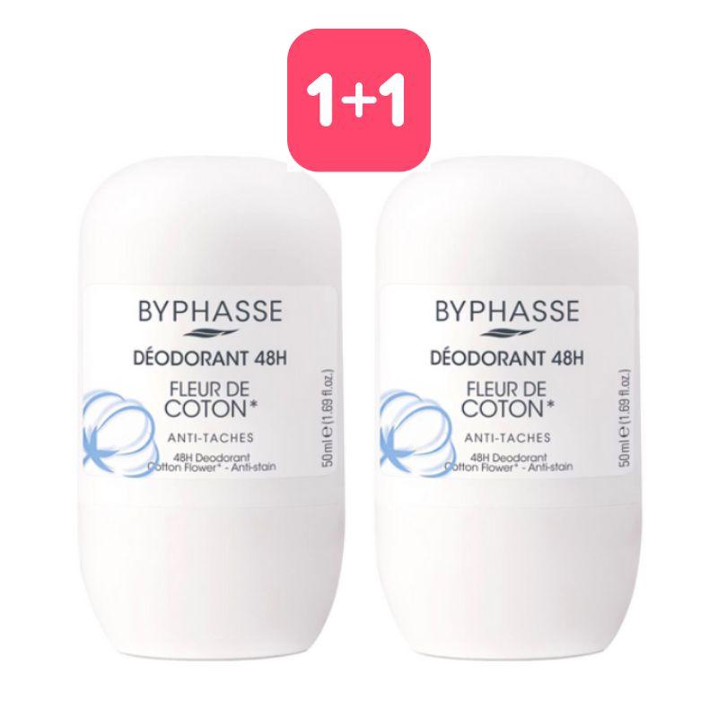 BYPHASSE 48H DEODORANT ROLL-ON (50ml*2ea) / #Cotton Flower