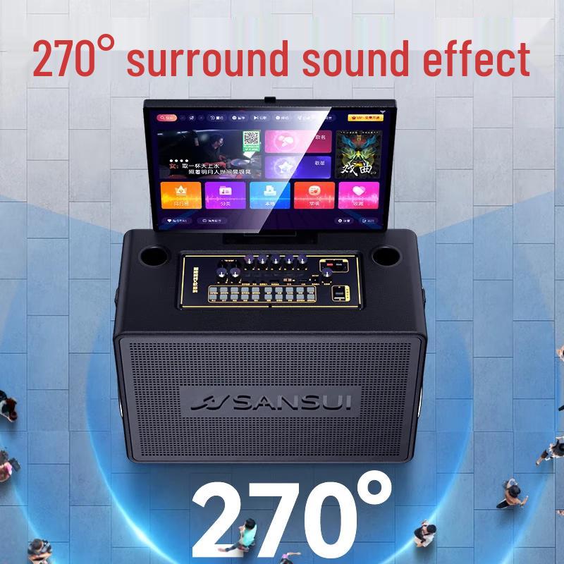 SANSUI E2 Plus Portable Karaoke Speaker with Display CN plug (adapter included)