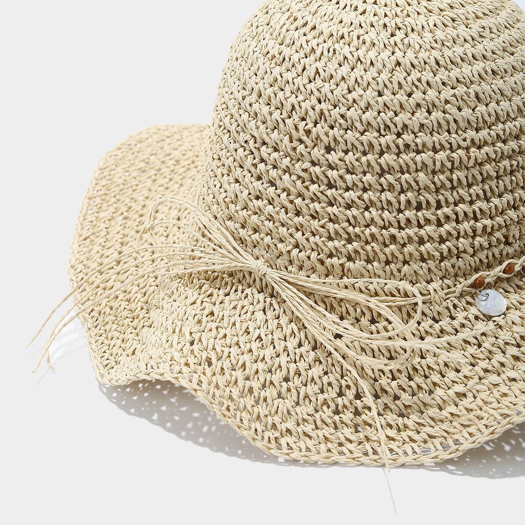 Gehäkelter Strohhut Sommer Hohl Sonnenschutzhut Atmungsaktiver Gewebter Strohhut Damen Strandhut