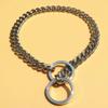 Polished Stainless Steel Twisted Link Dog Chain Collar - Retractable Pet Accessory