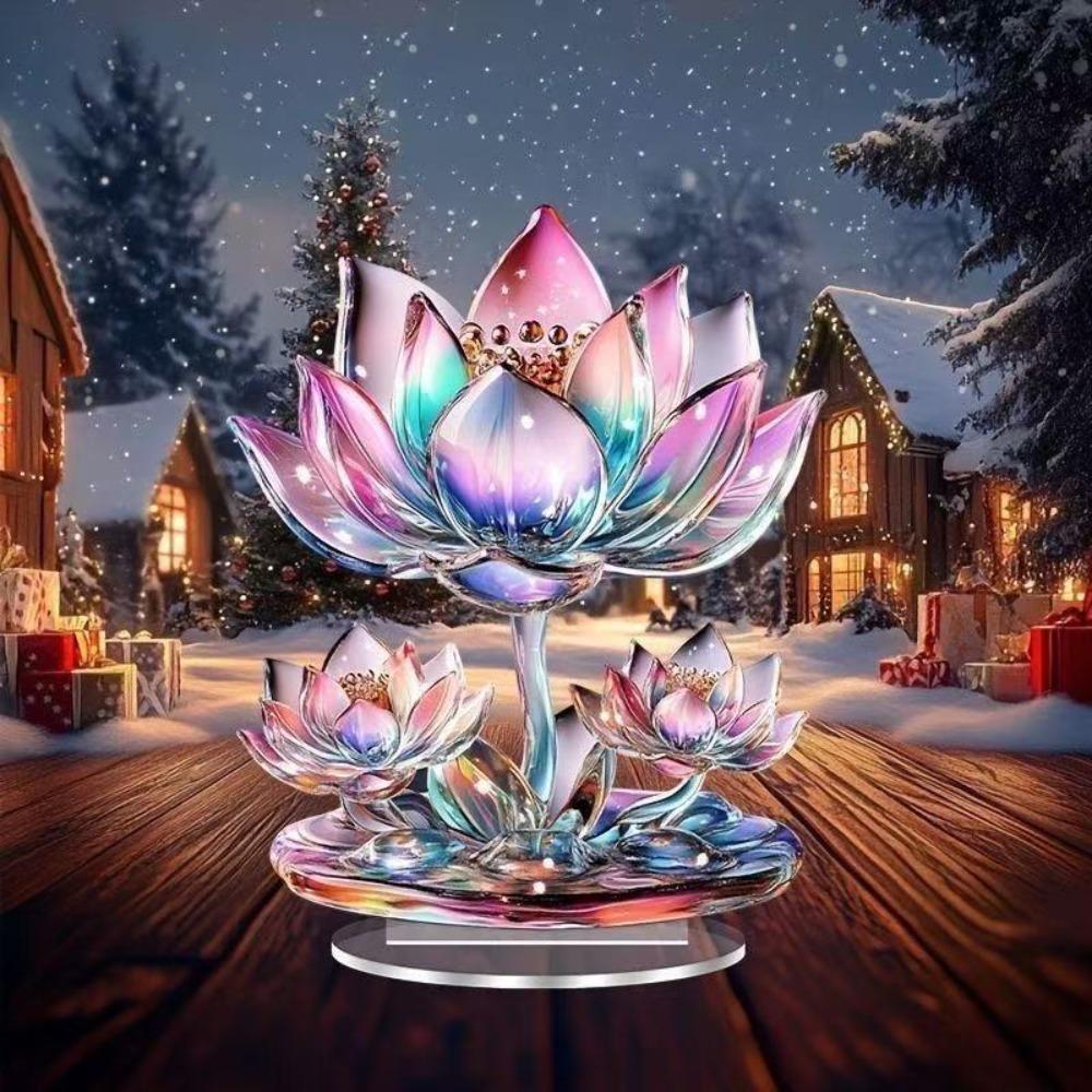 

Homemade Style Desktop Decoration 10cm Home Decoration Figurine Decor Home Living Room Colorful Lotus