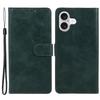For iPhone 17 Case Calf Texture PU Leather Wallet Phone Cover with Wrist Strap