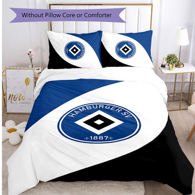 Hamburger SV Football Printed 3 Pieces Bedding Set, Comfortable Skin Friendly Bedroom Duvet Cover Set
