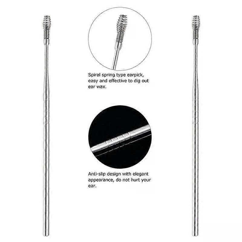 Ear Wax Remover, 5PCS Stainless Steel Ear Cleaner Spiral Curette Health Ear Clean Tool