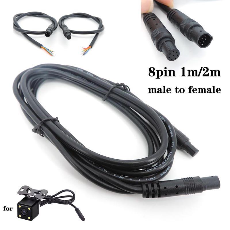 0.5m 1m 2m 8 pin core Male to Female Cord Car Rear View vehicle DVR Camera Reverse connector extend Cable cord HD Monitor Wire V