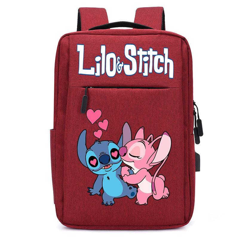 Spacious Usb Charging Stitch Backpack Nylon Material School Bag For Students