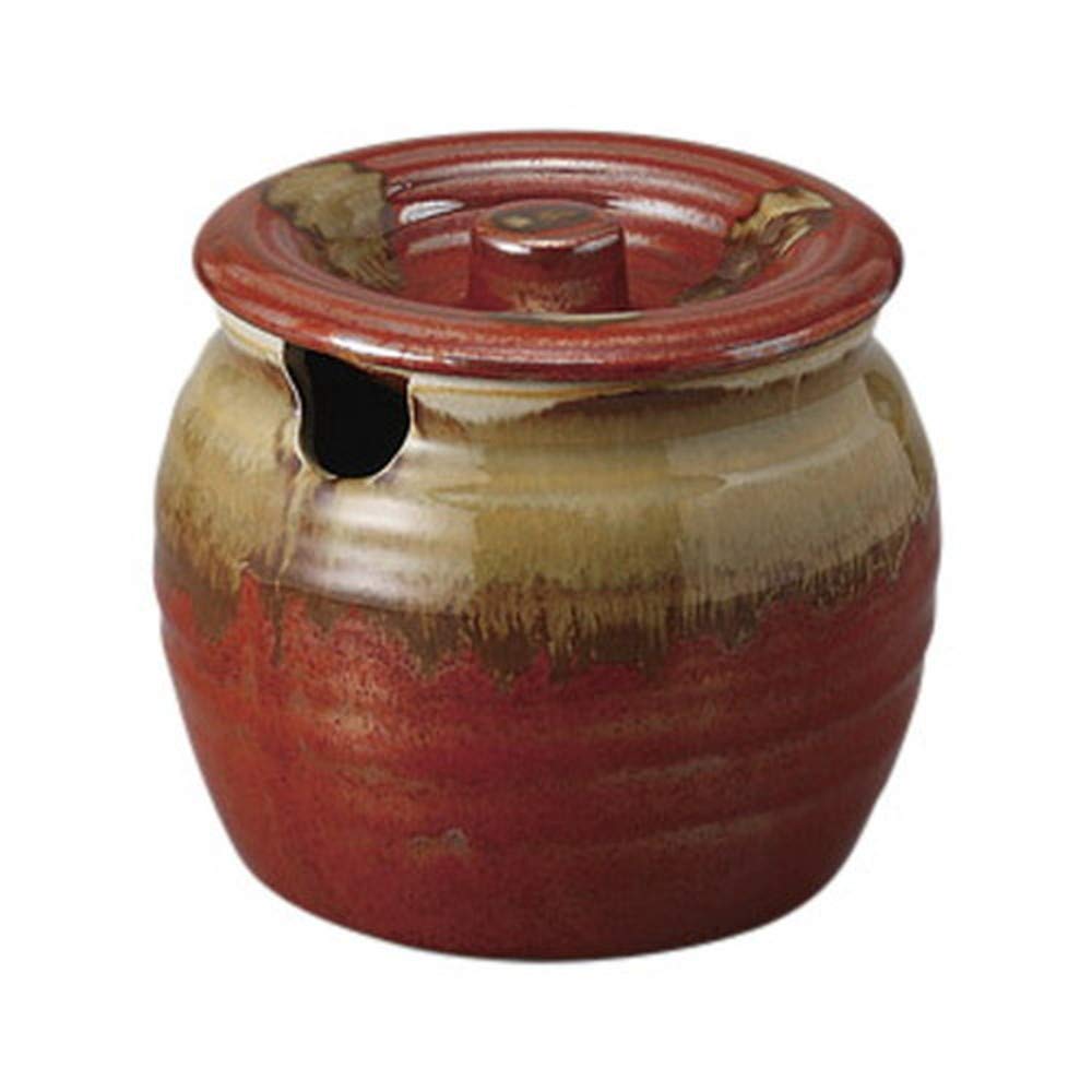 Red and White Condiment Size 5 X Earthenware Japanese Commercial Container, [13.7 12.3cm], [Japanese Restaurant, Inn, Tableware, Use]