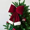 Large Red Velvet 3D Christmas Bow Pendant Ornament