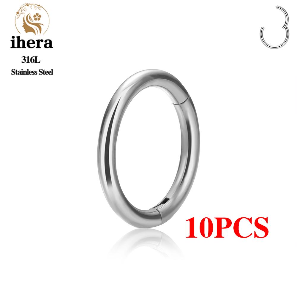 1/10PCS Stainless Steel Round Small Nose Ring Hoop 16G 18G 20G Hinged Segment Tragus Septum Cartilage Piercing Body Jewelry