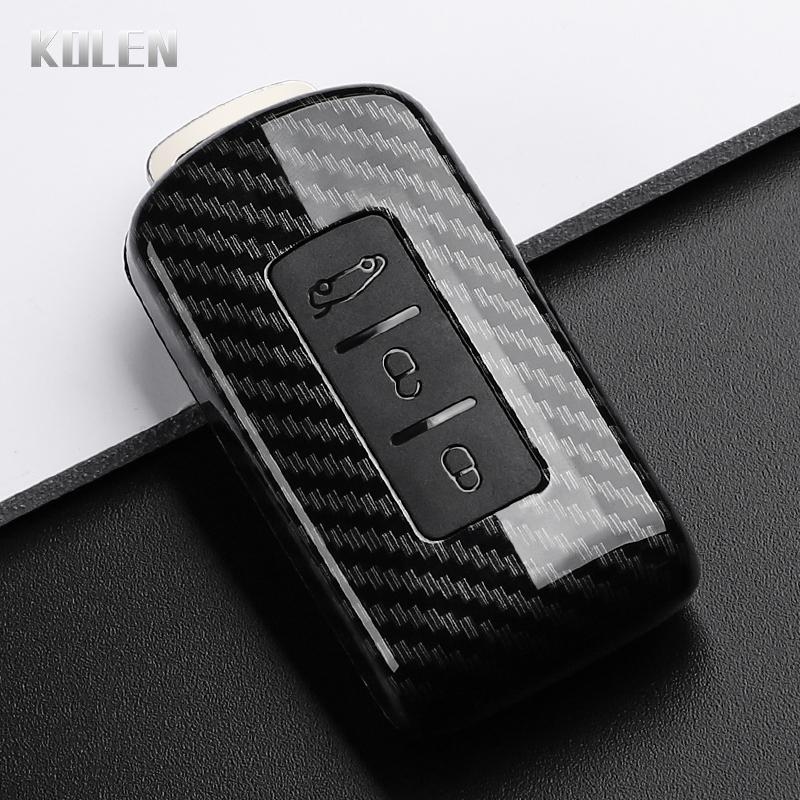 Abs Carbon Fiber Style Car Key Case Cover For Mitsubishi Xpander Outlander Asx Pajero Eclipse Cross Montero Keychain Accessories