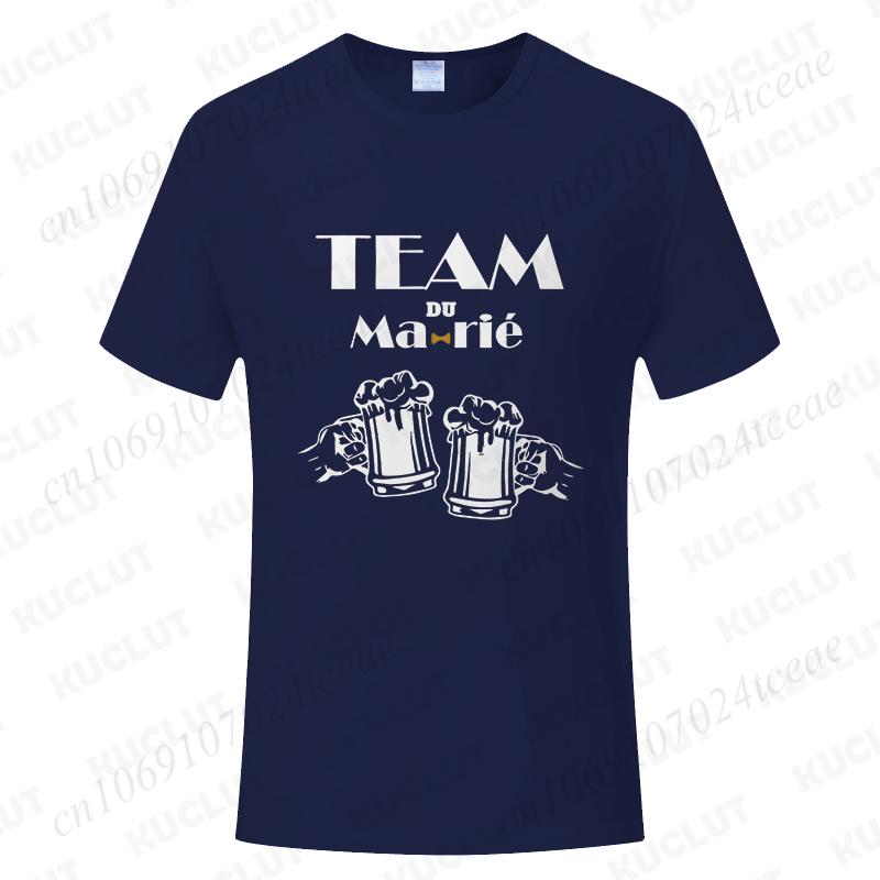 French Beer Graphic Wedding Tops Evg Team Future Groom Man Short Sleeve Tees Boyfriend Single Farewell Bachelor Party Tshirt