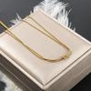 Stainless Steel European & American Round Snake Clavicle Chain - Titanium Knotted Couple Necklace for Women